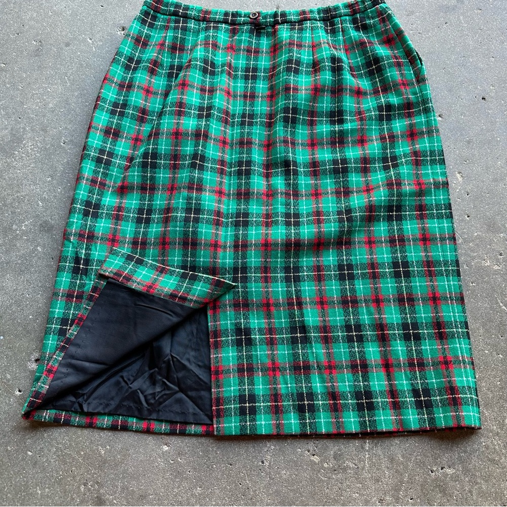 Pendleton 100% Wool Tartan Plaid Midi Skirt Size 16 Made in USA - Picture 7 of 10